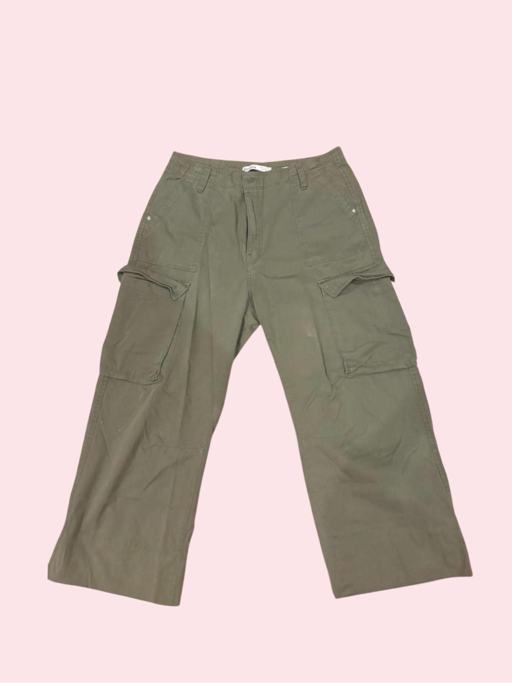 Bershka Olive Cargo Pants - Classic Utility Style